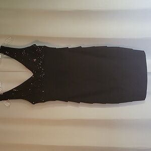 dressbarn Elegant Black Sequin Mini Dress